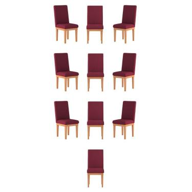 Imagem de Kit 10 Cadeiras Estofadas marsala