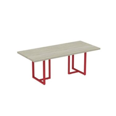 Imagem de Mesa Reunião Retangular 2000x900mm Pe40tub Castanheira Natural-vermelho