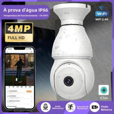 Imagem de Câmera Externa Inteligente Wifi E27 À Prova D'Água PTZ Visão Noturna E