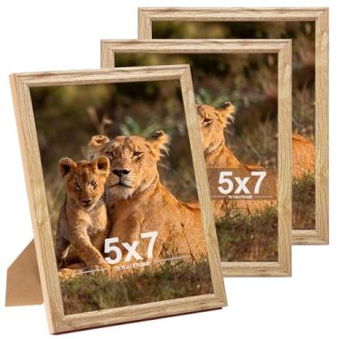 Imagem de TKYGU Conjunto de 3 porta-retratos 13 x 18 cm, moldura de madeira de estilo moderno, tampo de mesa ou suporte de parede. Melhor presente