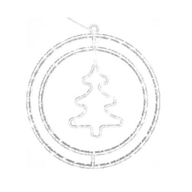 Imagem de Argola Dupla Com Figura árvore 80 Leds Branco - Global