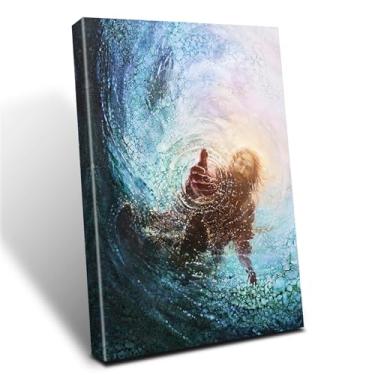 Imagem de Arte de parede Jesus Cristã, Mãos de Deus, pinturas em tela, pôsteres, impressões, Cristo, religião, bíblia, salvação, decoração de parede para igreja, estudo, sala de oração, decoração de casa 30,5 x