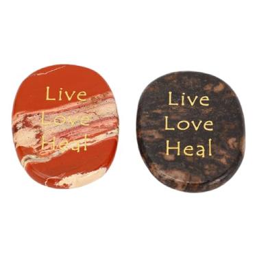 Imagem de CUOFYUNL 2 peças de pedras gravadas com palavras inspiradoras, decoração de pedra de incentivo para sala de estar, festa em frasco de peixe