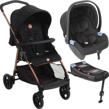 Imagem de Carrinho com Bebe Conforto e Base ISOFIX Burigotto Lui Cobre