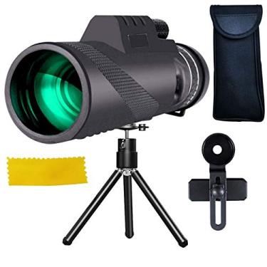 Imagem de Telescópio monocular, telescópio monocular de alta potência, 40 x 60, película verde, telescópio de turismo óptico, zoom de longo alcance para observação de pássaros adultos e binóculos de viagem ao