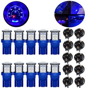 Imagem de Lâmpada LED 194, 168 T10 2825 W5W lâmpadas LED para interior de carro, painel de luz, medidor de luz, luzes de placa de matrícula, mapa de cúpula, luzes laterais azul, soquete de