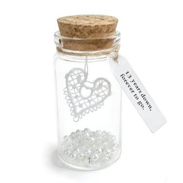 Imagem de Rimvoe Lembrança de aniversário de renda, coração de renda em garrafa de vidro
