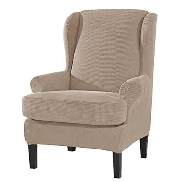 Imagem de Capa de sofá elástica para poltrona, 2 peças, capa de sofá de 1 assento, capa macia e lavável para móveis com fundo elástico para sala de estar, quarto, areia