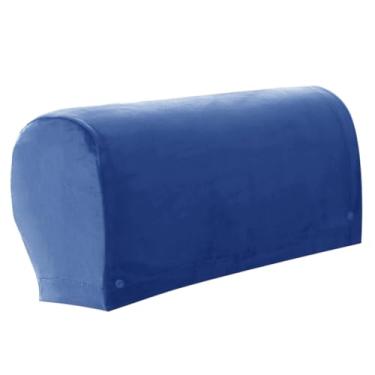 Imagem de Capas para cadeira de apoio de braço, capas elásticas para apoio de braço, 2 peças, capa para poltrona antiderrapante de veludo macio para protetor de sofá, azul a