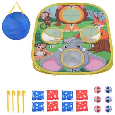 Imagem de Snsowed Jogo de Arremesso de Saco Feijão Animal, Brinquedos Esportivos Internos para Crianças, Meninos, Feitos Tecido Premium Sem Bordas Pontiagudas, Inclui 4 Estacas, 2 Jogos, (2888-9)