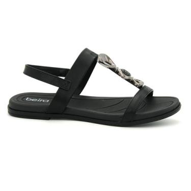 Imagem de Sandalia Beira Rio Original Rasteira Elastico Feminino 125, 35, Preto