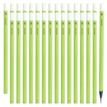 Imagem de M&G Lápis de núcleo grosso HB com caixa de madeira, 30 unidades, barril verde, preto, lápis hexagonais para escola ou escritório, não afiados, sem borracha, ponta antimordida, para escrever, desenhar