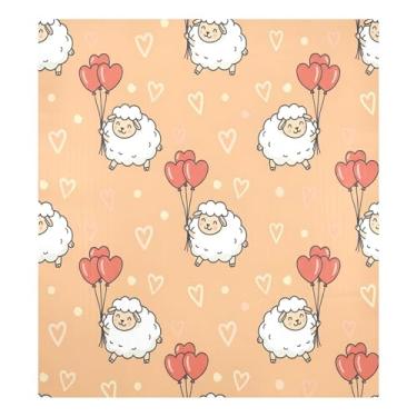 Imagem de Blueangle Capa de ímã para lava-louças de ovelhas de desenho dos namorados, decoração da capa frontal da máquina de lavar louça, adesivos de eletrodomésticos, adesivos de eletrodomésticos, 58 cm C x