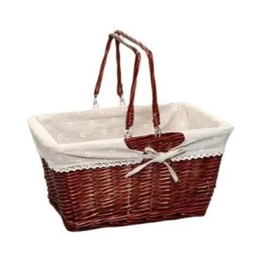 Imagem de Cesta De Armazenamento De Frutas De Vime Feita À Mão Para Camping Ao A