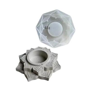 Imagem de Molde De Silicone Para Vela De Concreto Em Forma De Lótus Redondo, Fer