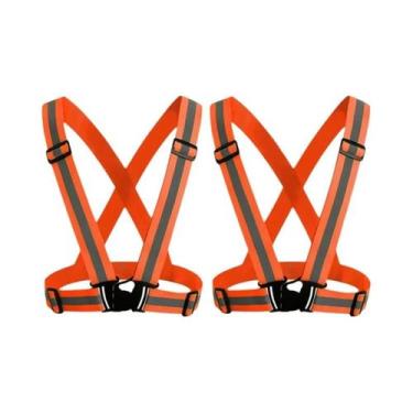 Imagem de Suspensórios Ajustáveis Unissex Refletivos Para Corrida Noturna Cinto 