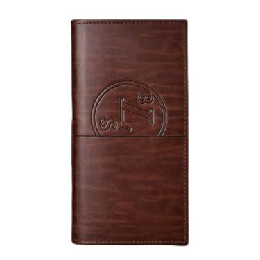 Imagem de Carteira masculina clássica, marrom escuro, vários compartimentos, aberto, cor sólida, camurça, durável, design aberto com vários compartimentos, cor sólida, material de camurça durável