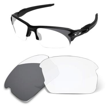 Imagem de Lentes de substituição de 1,6 mm compatíveis com óculos de sol Oakley Kids Flak XS OJ9005 juvenil, antiarranhões (cinza fotocromático)