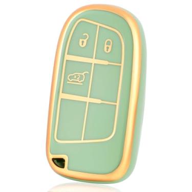Imagem de Capa de chave de controle remoto de TPU compatível com Jeep Compass/Cherokee/Wrangler/Commander/Dodge Journey/Ram/Fiat, acessórios para chaves de carro