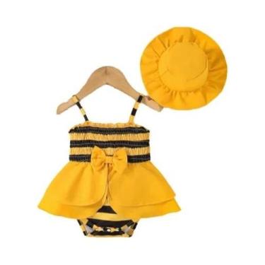 Imagem de Conjunto De Macacão E Chapéu Para Bebê Menina Recém-Nascida 0-18 Meses