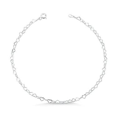 Imagem de Tornozeleira Elo Coração Prata 925 - Monreale Pratas