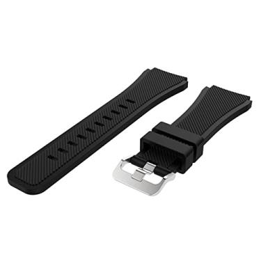Imagem de EPANO Pulseira de borracha para Huawei Gt 2 Pulseira para Samsung Galaxy Watch 3 45mm Gear S3 Frontier 22mm Pulseira de relógio para Xiaomi Ls05 (Cor: Preto, Tamanho: 22mm)