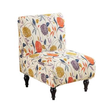 Imagem de HZDHCLH Capa para cadeira de chinelo sem braços, elástica, elastano, protetor de móveis removível com fundo elástico, lavável na máquina para sala de estar, sala de jantar, hotel