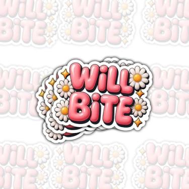 Imagem de 3 peças de adesivos de margarida fofos, adesivos engraçados de vinil com texto bolha rosa para laptop, garrafa de água, caderno, carro, adesivos estéticos de humor sarcástico para meninas e