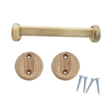 Imagem de 1 haste oval de armário de madeira, haste de pendurar para economizar espaço, mastro de armário de soquetes resistentes, tubo de guarda-roupa para corredor cortina de banheiro loja de roupas (tamanho