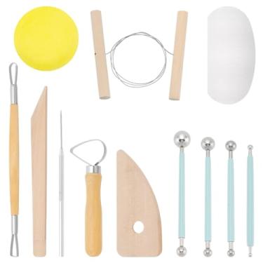 Imagem de BENECREAT Kit de ferramentas de cerâmica com 96 peças, conjunto de ferramentas de escultura em argila, com alças de madeira, ferramentas de fabricação de cerâmica para aparar iniciantes, artesanato