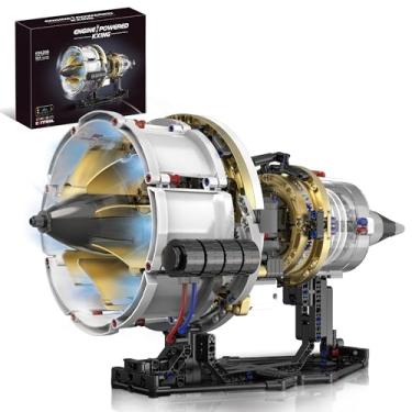 Imagem de BrixVibe Aircraft Engine Building Set That Works, Mini Turbojet Model Kit Technic with APP Control Light & Motor, Collectible Mechanical Engineering for Adults Boys 14 Years & Up