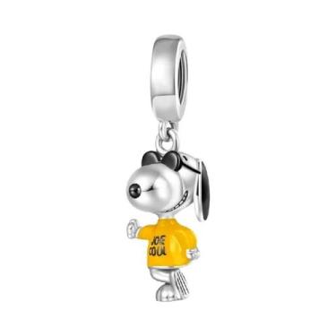 Imagem de Pingente De Charme Snoopy Em Prata S925 Para Meninos E Meninas, DIY Pa