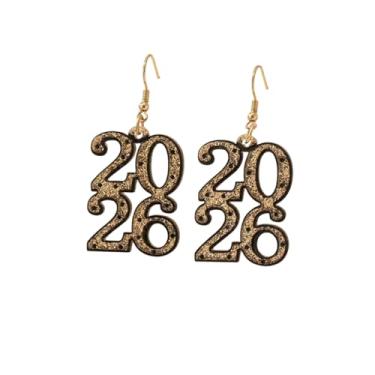 Imagem de Brincos femininos de ano novo de 2026, brincos pendentes de acrílico com glitter delicado, joias exclusivas para festas de fim de ano, Acrílico, Sem pedra preciosa