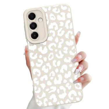 Imagem de OOK Capa compatível com Samsung Galaxy A16 5G, estampa fofa de leopardo branco de silicone, capa de telefone macia e fina à prova de choque para mulheres e meninas - leopardo branco