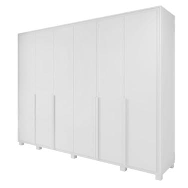 Imagem de Guarda Roupa Casal 100% Mdf 6 Portas Easy Space Com Pés Branco -lopas