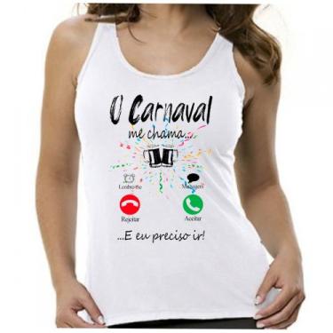 Imagem de Regata feminina abada Carnaval me chama frase meme - Dogs, Branco, P