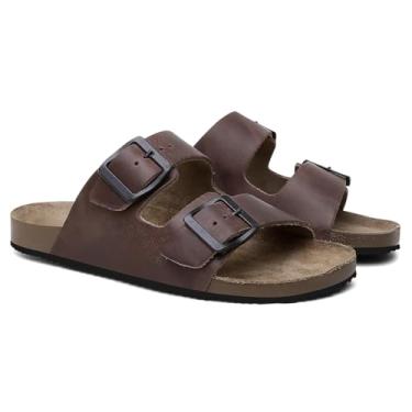 Imagem de Sandália Papete Birken Couro Unissex Forrado (Café, BR, Adulto, Numérico, 44)