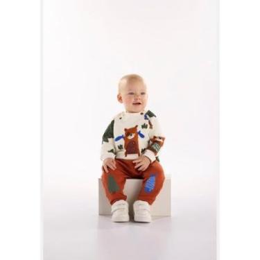 Imagem de Conjunto para Bebê Menino com Blusão e Calça Skinny Urso Amigo Três e Já-Masculino