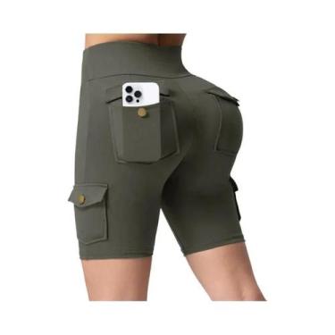 Imagem de Shorts Camuflados Femininos Com Bolsos, Efeito Levanta Bumbum, Control