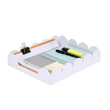 Imagem de Bandeja de cartas, organizador de bandeja de papel para papéis, documentos, pastas, cadernos e artigos de papelaria, suporte de arquivo de revistas, cesta de correio, organizadores de mesa e