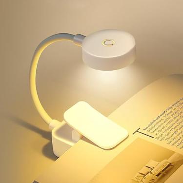Imagem de Luz de leitura, luz de clipe, cuidados com os olhos de cama com 3 cores, lâmpada de leitura portátil rotativa de 360° para viagem, estudo de enfermagem, presente para leitores, requer duas pilhas AA