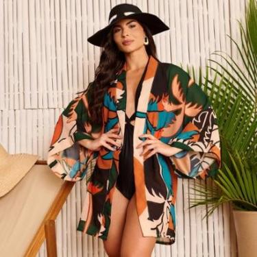 Imagem de Saída de Praia Kimono Estampa Donna Carioca-Feminino