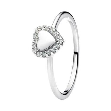 Imagem de Anel Dobrável Com Pingente De Amor Em Prata Esterlina 925 Para Mulhere