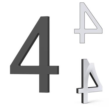 Imagem de Números autoadesivos de casas de 12 cm, números de caixa de correio DEWEL número de porta de endereço, números de endereço de casa moderna de acrílico e letras para casa, apartamentos, escritório