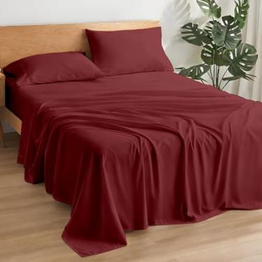 Imagem de Rajlinen Jogo de cama casal GG - roupa de cama de luxo ultra macia, luxuoso conjunto de lençóis de microfibra, resistente a rugas, lençol com elástico profundo de 38 cm, refrescante e respirável