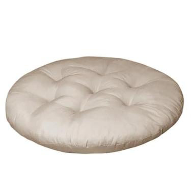 Imagem de Almofada Para Cadeira Redonda 80x80 cm Com Futon Para Decoração Cadeira Sofá Quarto (Bege)