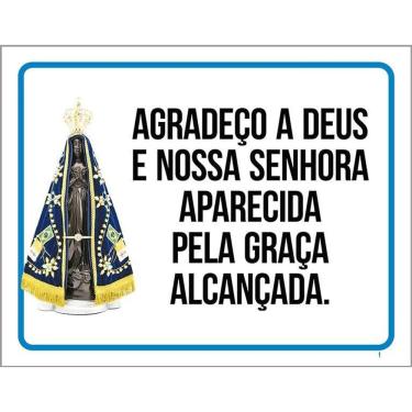 Imagem de Placa - Agradeço A Deus E Nossa Senhora Aparecida 36X46