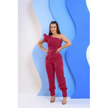 Imagem de Conjunto Feminino de Calça em Alfaiataria Moda Elegante Blogueira Trab