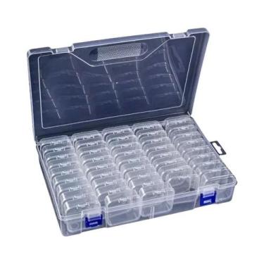 Imagem de Caixa Organizadora De Plástico Transparente Mini Com Tampa Articulada 