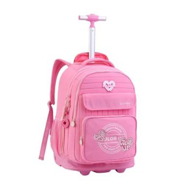 Imagem de Mochila De Rodinhas Color Up Meninas Teen Escolar Glitter Cor:Chiclete